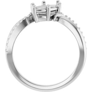14K X1 White Gold 10.5x5.5 mm Marquise Ring Mounting – image 4