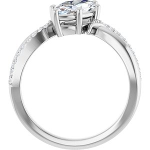 14K X1 White Gold 10.5x5.5 mm Marquise Ring Mounting – image 3