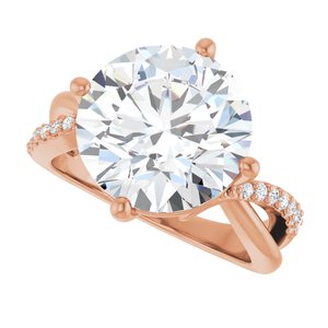 18K Rose Gold 12 mm Round Ring Mounting – image 8