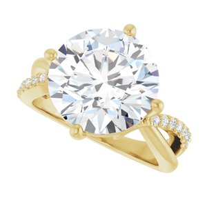 10K Yellow Gold 12 mm Round Ring Mounting – image 8