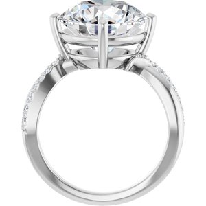 14K White Gold 12 mm Round Ring Mounting – image 3