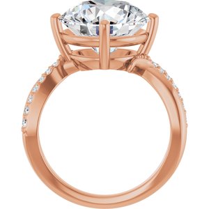 18K Rose Gold 12 mm Round Ring Mounting – image 3
