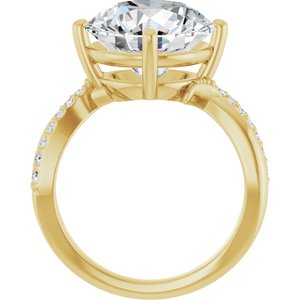 10K Yellow Gold 12 mm Round Ring Mounting – image 3
