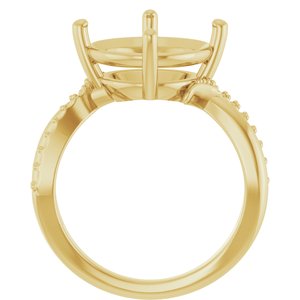 10K Yellow Gold 12 mm Round Ring Mounting – image 4