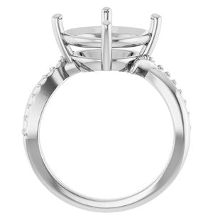 14K X1 White Gold 12 mm Round Ring Mounting – image 4