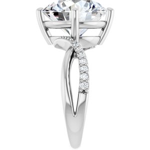 14K X1 White Gold 12 mm Round Ring Mounting – image 7