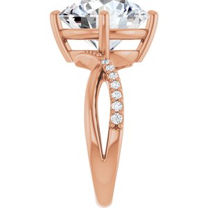 14K Rose Gold 12 mm Round Ring Mounting – image 7