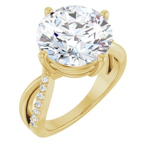 10K Yellow Gold 12 mm Round Ring Mounting