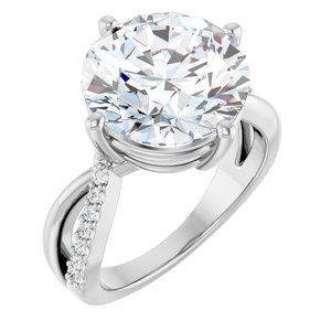 14K X1 White Gold 12 mm Round Ring Mounting