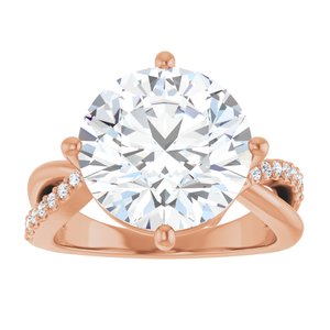 18K Rose Gold 12 mm Round Ring Mounting – image 5