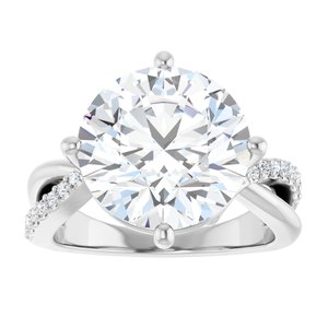 14K X1 White Gold 12 mm Round Ring Mounting – image 5