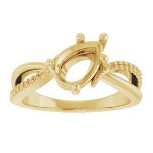 10K Yellow Gold 9x6 mm Pear Ring Mounting – image 6