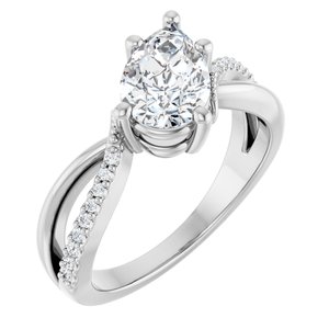 Sterling Silver 9x6 mm Pear Ring Mounting