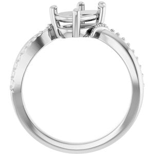 14K White Gold 9x6 mm Pear Ring Mounting – image 4