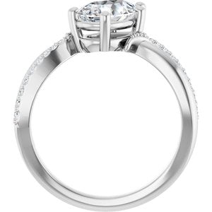 Platinum 9x6 mm Pear Ring Mounting – image 3