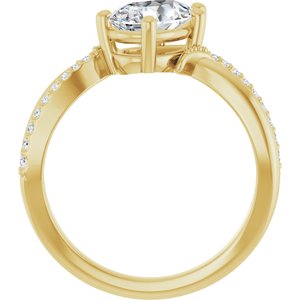 14K Yellow Gold 9x6 mm Pear Ring Mounting – image 3