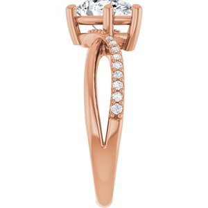 10K Rose Gold 9x6 mm Pear Ring Mounting – image 7