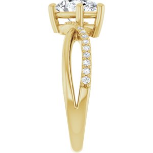 18K Yellow Gold 9x6 mm Pear Ring Mounting – image 7
