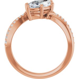 10K Rose Gold 12x6 mm Marquise Ring Mounting – image 3