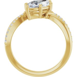 10K Yellow Gold 12x6 mm Marquise Ring Mounting – image 3