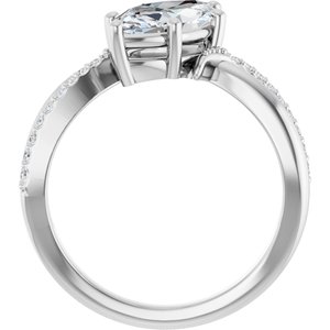 14K X1 White Gold 12x6 mm Marquise Ring Mounting – image 3
