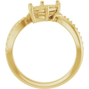 10K Yellow Gold 12x6 mm Marquise Ring Mounting – image 4