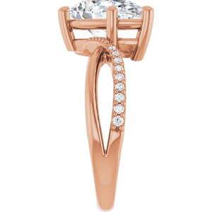 10K Rose Gold 12x7.5 mm Pear Ring Mounting – image 7