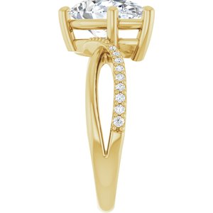 10K Yellow Gold 12x7.5 mm Pear Ring Mounting – image 7