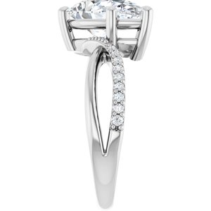 18K White Gold 12x7.5 mm Pear Ring Mounting – image 7