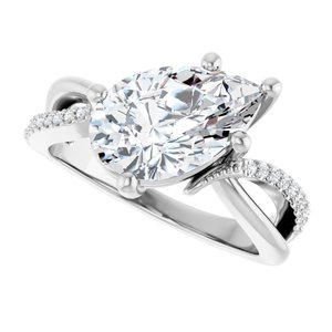 Continuum Sterling Silver 12x7.5 mm Pear Ring Mounting – image 8
