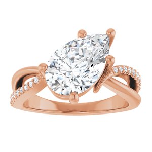 10K Rose Gold 12x7.5 mm Pear Ring Mounting – image 5