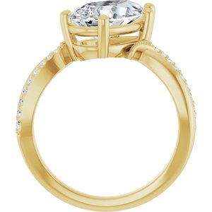 10K Yellow Gold 12x7.5 mm Pear Ring Mounting – image 3