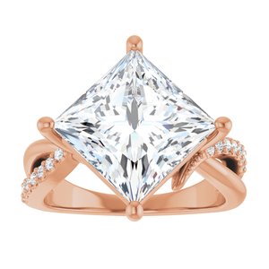 10K Rose Gold 10x10 mm Square Ring Mounting – image 5
