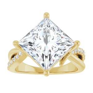 14K Yellow Gold 10x10 mm Square Ring Mounting – image 5