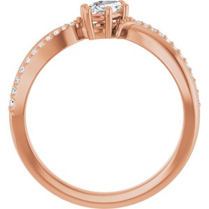 10K Rose Gold 6x3.5 mm Marquise Ring Mounting – image 3