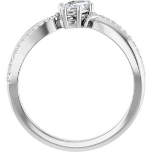 14K White Gold 6x3.5 mm Marquise Ring Mounting – image 3