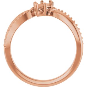 14K Rose Gold 6x3.5 mm Marquise Ring Mounting – image 4