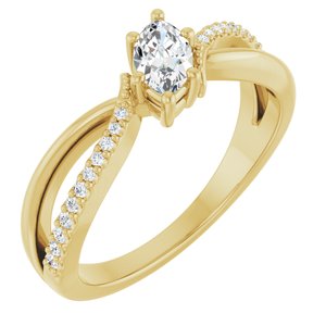 18K Yellow Gold 6x3.5 mm Marquise Ring Mounting
