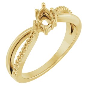 14K Yellow Gold 6x3.5 mm Marquise Ring Mounting – image 2