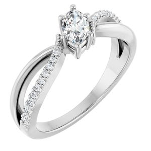 Sterling Silver 6x3.5 mm Marquise Ring Mounting