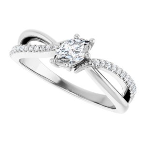 10K White Gold 6x3.5 mm Marquise Ring Mounting – image 8