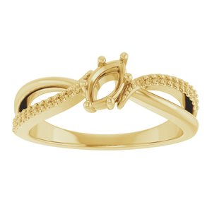 14K Yellow Gold 6x3.5 mm Marquise Ring Mounting – image 6