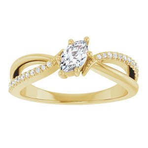 14K Yellow Gold 6x3.5 mm Marquise Ring Mounting – image 5