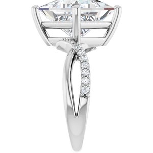 Platinum 10x10 mm Square Ring Mounting – image 7