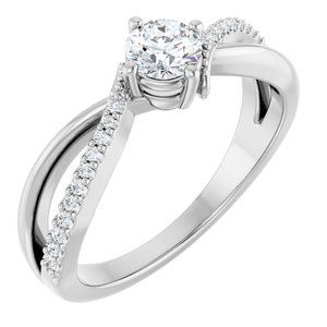 Continuum Sterling Silver 4.4 mm Round Ring Mounting