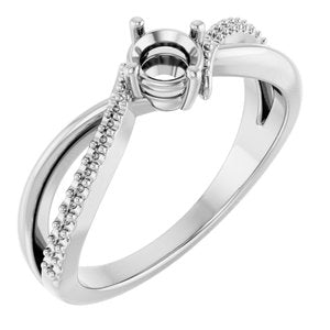 10K White Gold 4.4 mm Round Ring Mounting – image 2