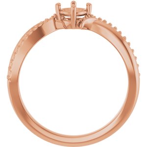 14K Rose Gold 4.4 mm Round Ring Mounting – image 4