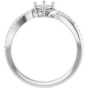 18K White Gold 4.4 mm Round Ring Mounting – image 4