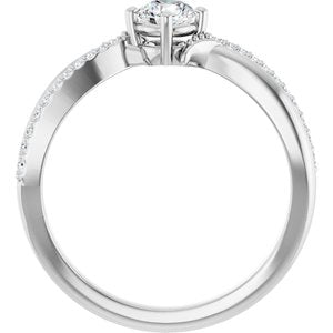 14K White Gold 4.4 mm Round Ring Mounting – image 3