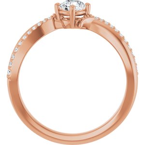 14K Rose Gold 4.4 mm Round Ring Mounting – image 3